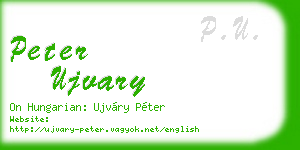 peter ujvary business card